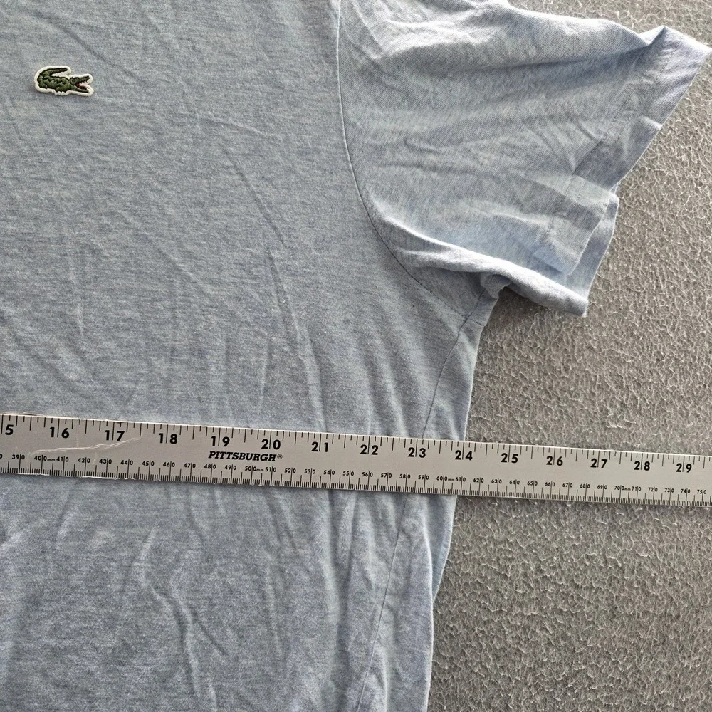 Lacoste Men Shirt 7 Light Blue Embroidered Logo Short Sleeve